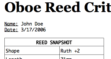 Post image for Oboe Reed Critique